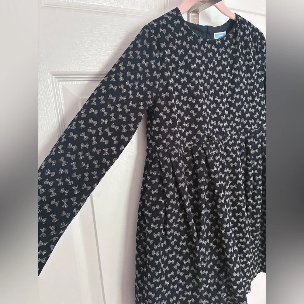 Jacadi Paris 8A Dark Navy Bow Dress - Picture 3 of 11